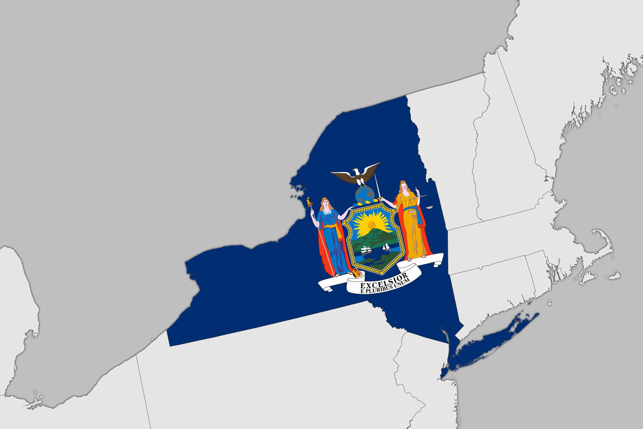 Image of NY State on map.